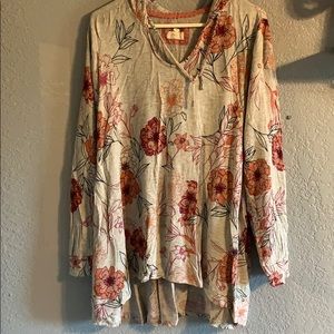 Floral long sleeve with a hood